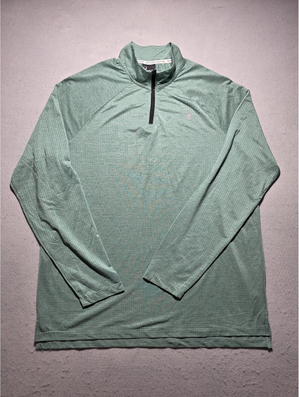 Spyder Active Men's Green 1/4 Zip Pullover Shirt Long Sleeve Athletic Size L/G